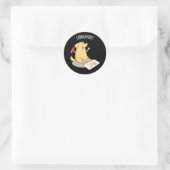 Labradoodle Funny Labrador Dog Pun Dark BG Ronde Sticker (Tas)