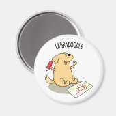 Labradoodle Funny Labrador Dog Pun Magneet (Voorkant / Achterkant)
