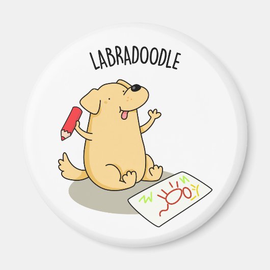 Labradoodle Funny Labrador Dog Pun Magneet (Voorkant)