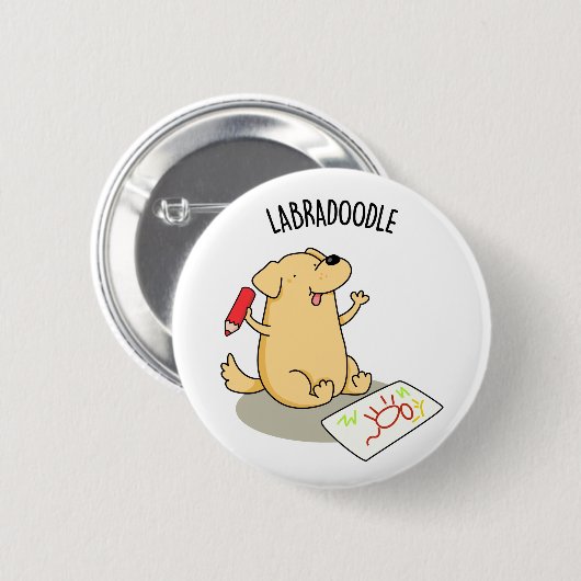 Labradoodle Funny Labrador Dog Pun Ronde Button 5,7 Cm (Voorkant /achterkant)