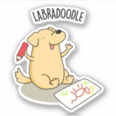 Labradoodle Funny Labrador Dog Pun Sticker (Voorkant)
