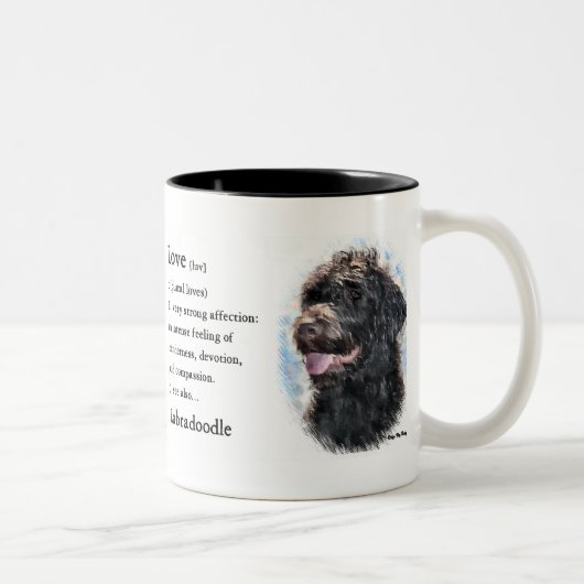Labradoodle Gifts Tweekleurige Koffiemok (Rechts)