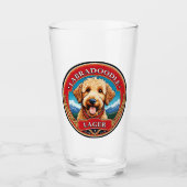 Labradoodle Golden Doodle Bierglas Glas (Voorkant)