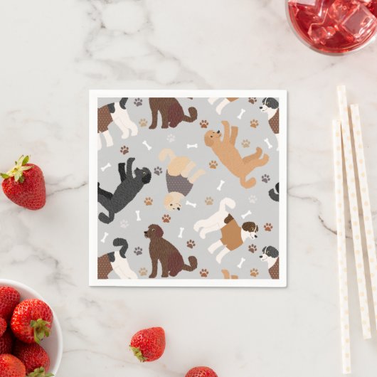 Labradoodle/Goldendoedle Botten en Paws Napkins Servet (Insitu)