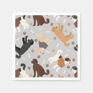 Labradoodle/Goldendoedle Botten en Paws Napkins Servet