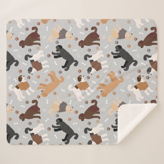 Labradoodle/Goldendoedle Botten en Paws Sherpa B Sherpa Deken (Voorkant (horizontaal))