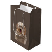 Labradoodle Goldendole Poodle Dog Pet Medium Cadeauzakje (Voorkant Gekanteld)