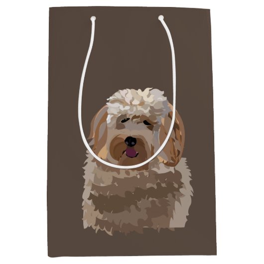 Labradoodle Goldendole Poodle Dog Pet Medium Cadeauzakje (Voorkant)