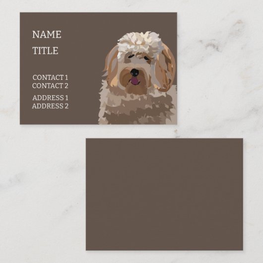 Labradoodle Goldendole Poodle Dog Pet Visitekaartje (Voorkant / Achterkant)