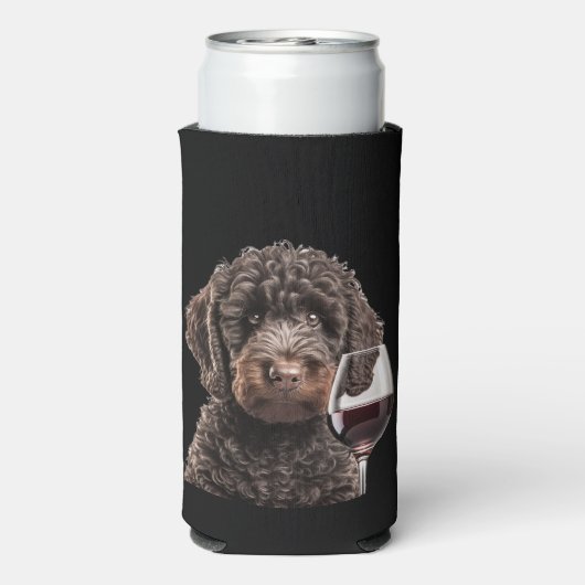 Labradoodle Goldendole wijnseltzer bier koozie (Seltzer Achterkant)