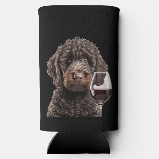 Labradoodle Goldendole wijnseltzer bier koozie (Achterkant)