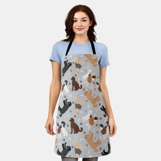 Labradoodle / Goldendoodle Bones and Paws Apron Schort (Gedragen)