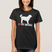 labradoodle goldendoodle ik hou van mijn doedelhon t-shirt (Voorkant)