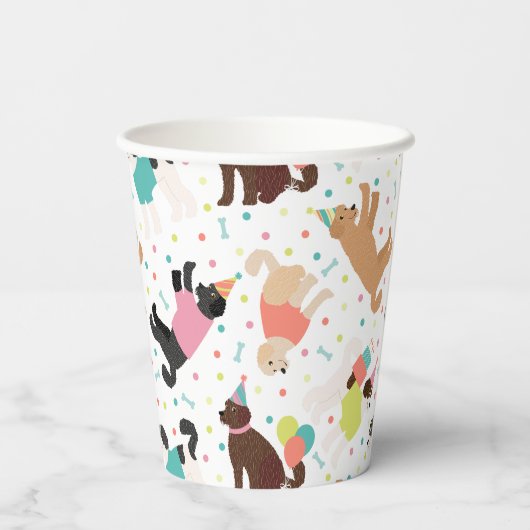 Labradoodle / Goldendoodle Verjaardagsfeest Papieren Bekers (Achterkant)