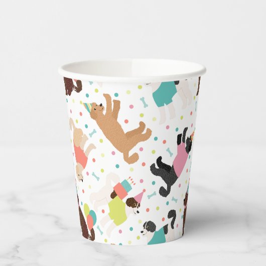 Labradoodle / Goldendoodle Verjaardagsfeest Papieren Bekers (Links)