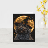 Labradoodle Halloween Hond Grappige Cute Doodle Mo Kaart (Gele Bloem)