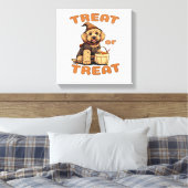 Labradoodle Halloween honden kostuum �Trakteer of Canvas Afdruk (Insitu (Slaapkamer))