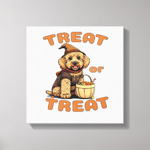 Labradoodle Halloween honden kostuum �Trakteer of Canvas Afdruk