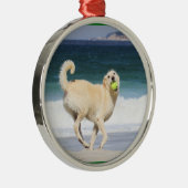 Labradoodle - Happy Day op strand Metalen Ornament (Rechts)
