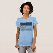 Labradoodle - Happy Day op strand T-shirt (Voorkant volledig)