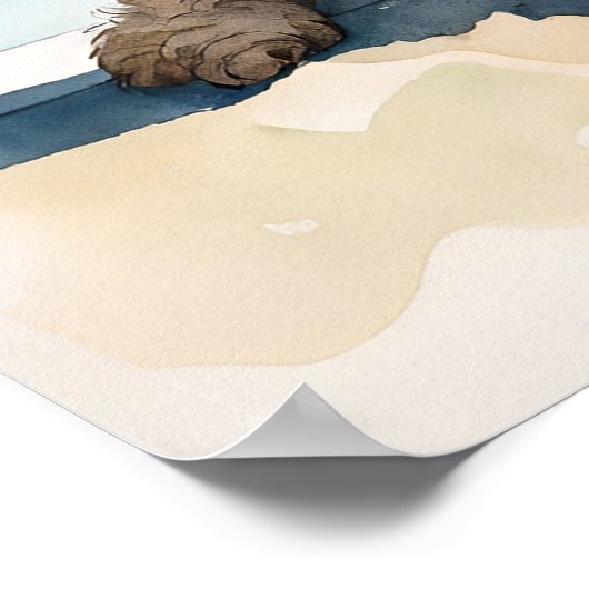 Labradoodle - Hond Art Print (Hoek)