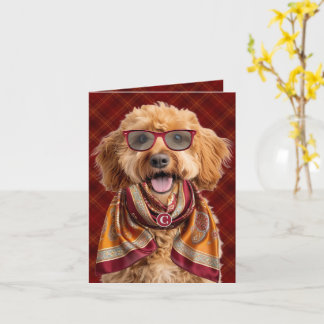 Labradoodle Hond Bordeaux Schotland Geruit Monogra Kaart