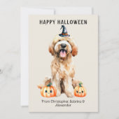 labradoodle hond gelukkig halloween feestdagenkaart (Voorkant)