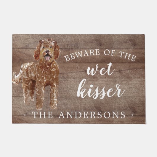 Labradoodle Hond Gepersonaliseerde Deurmat (Voorkant)