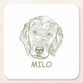 Labradoodle Hond gepersonaliseerde Hand Drawing Kartonnen Onderzetters (Voorkant)
