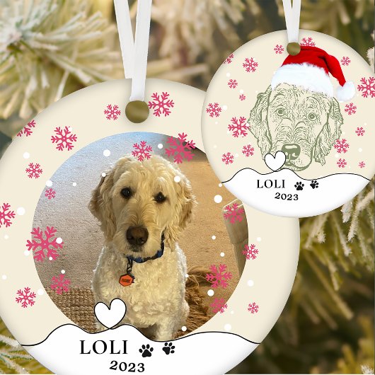 Labradoodle Hond Gepersonaliseerde Hand Drawing Keramisch Ornament