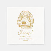 Labradoodle Hond Gepersonaliseerde Proost Servet (Voorkant)