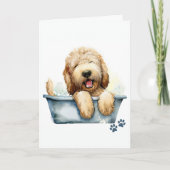 labradoodle hond gevouwen groet kaart (Voorkant)