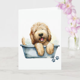 labradoodle hond gevouwen groet kaart