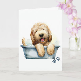 labradoodle hond gevouwen groet kaart