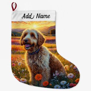 Labradoodle hond grote kerstsok