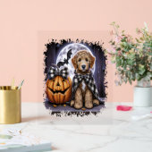 Labradoodle Hond Halloween Plein Acryl Bord (Huwelijk)