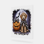 Labradoodle Hond Halloween Plein Acryl Bord (Hoek)