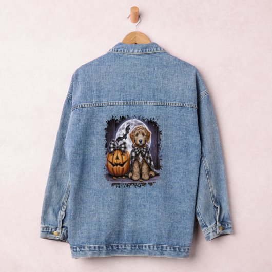 Labradoodle Hond Halloween Plein Denim Jacket (Hangar)