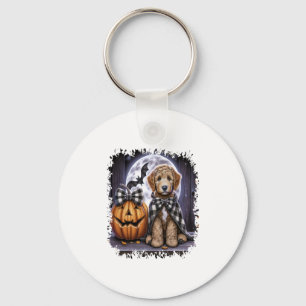 Labradoodle Hond Halloween Plein Sleutelhanger