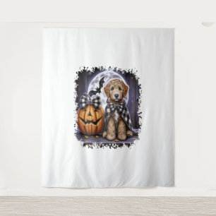 Labradoodle Hond Halloween Plein Wandkleed