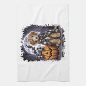 Labradoodle Hond Halloween Vierkant Theedoek (Verticaal)