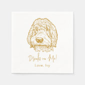 Labradoodle Hond Handtekening Gepersonaliseerd Servet (Voorkant)