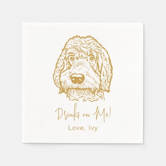 Labradoodle Hond Handtekening Gepersonaliseerd Servet (Voorkant)