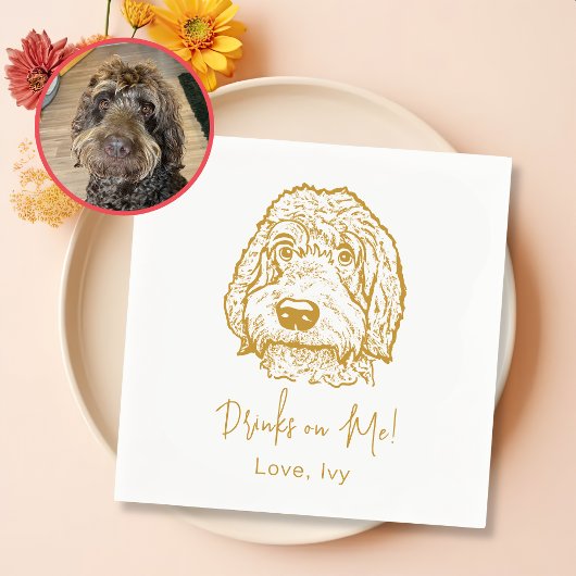 Labradoodle Hond Handtekening Gepersonaliseerd Servet