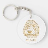 Labradoodle Hond Handtekening Gepersonaliseerd Sleutelhanger (Voorkant)