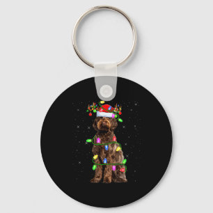 Labradoodle Hond Kerst Verlichting Kerstman Labrad Sleutelhanger