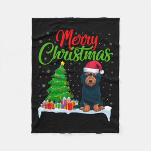 Labradoodle Hond Kerstboom Lichten Grappig Xmas D Fleece Deken