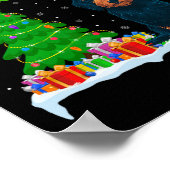 Labradoodle Hond Kerstboom Lichten Grappig Xmas D Poster (Hoek)