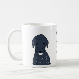 Labradoodle Hond Koffie Eerst Grappige Illustratie Koffiemok