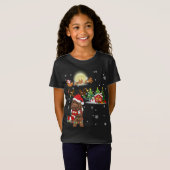 Labradoodle Hond Licht Kerst Rendier Boom Xmas T-shirt (Voorkant volledig)
